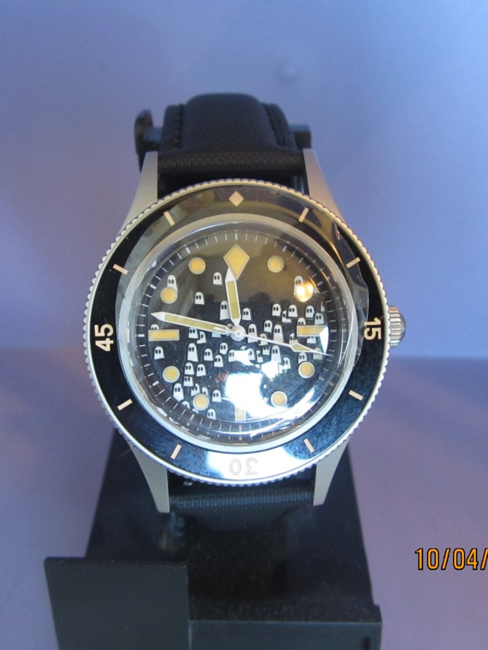 Spooky Custom Built Halloween Glow In The Dark Ghost Dial Seiko Mod Unisex Watch